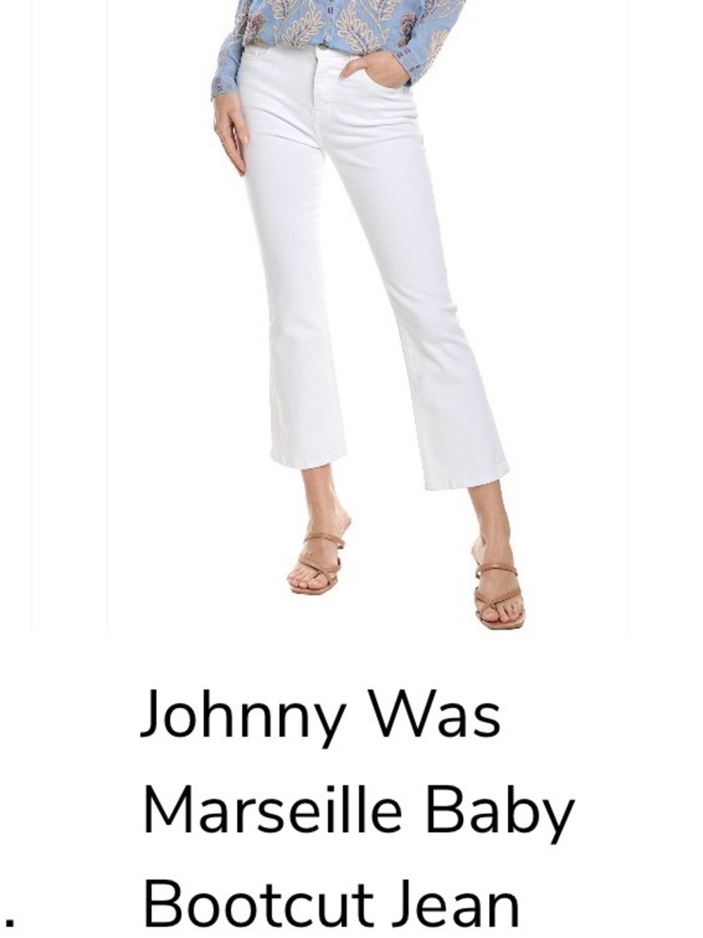 Johnny Was White Baby Bootcut Jeans